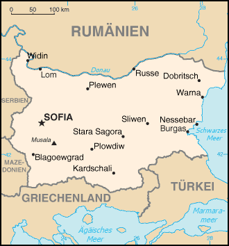 Auswandern Bulgarien Karte