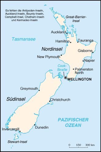 Auswandern Neuseeland Karte